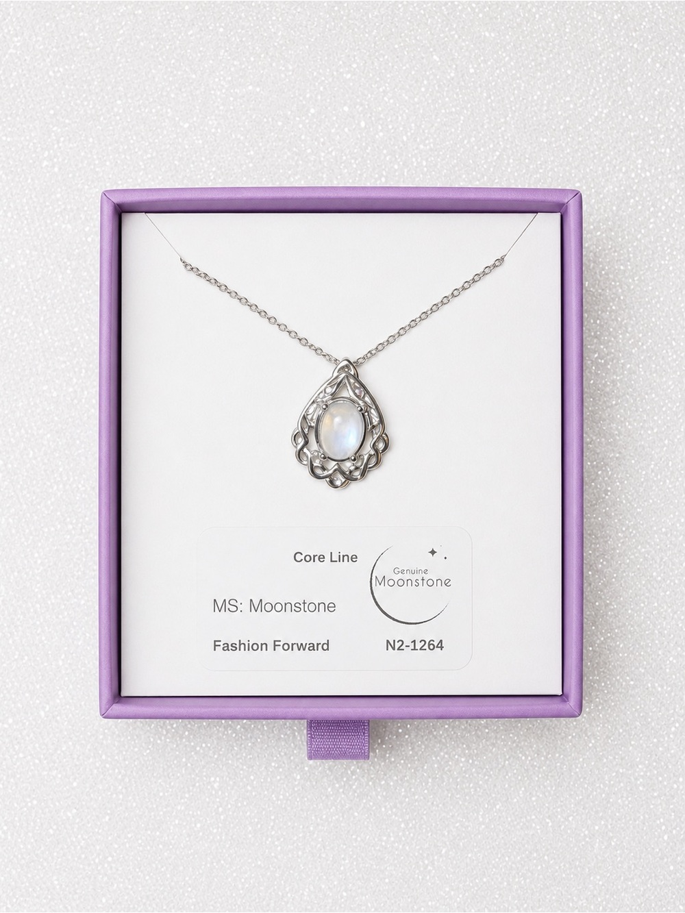 RYZE Party Moonstone Teardrop Necklace in .925 Sterling Silver
